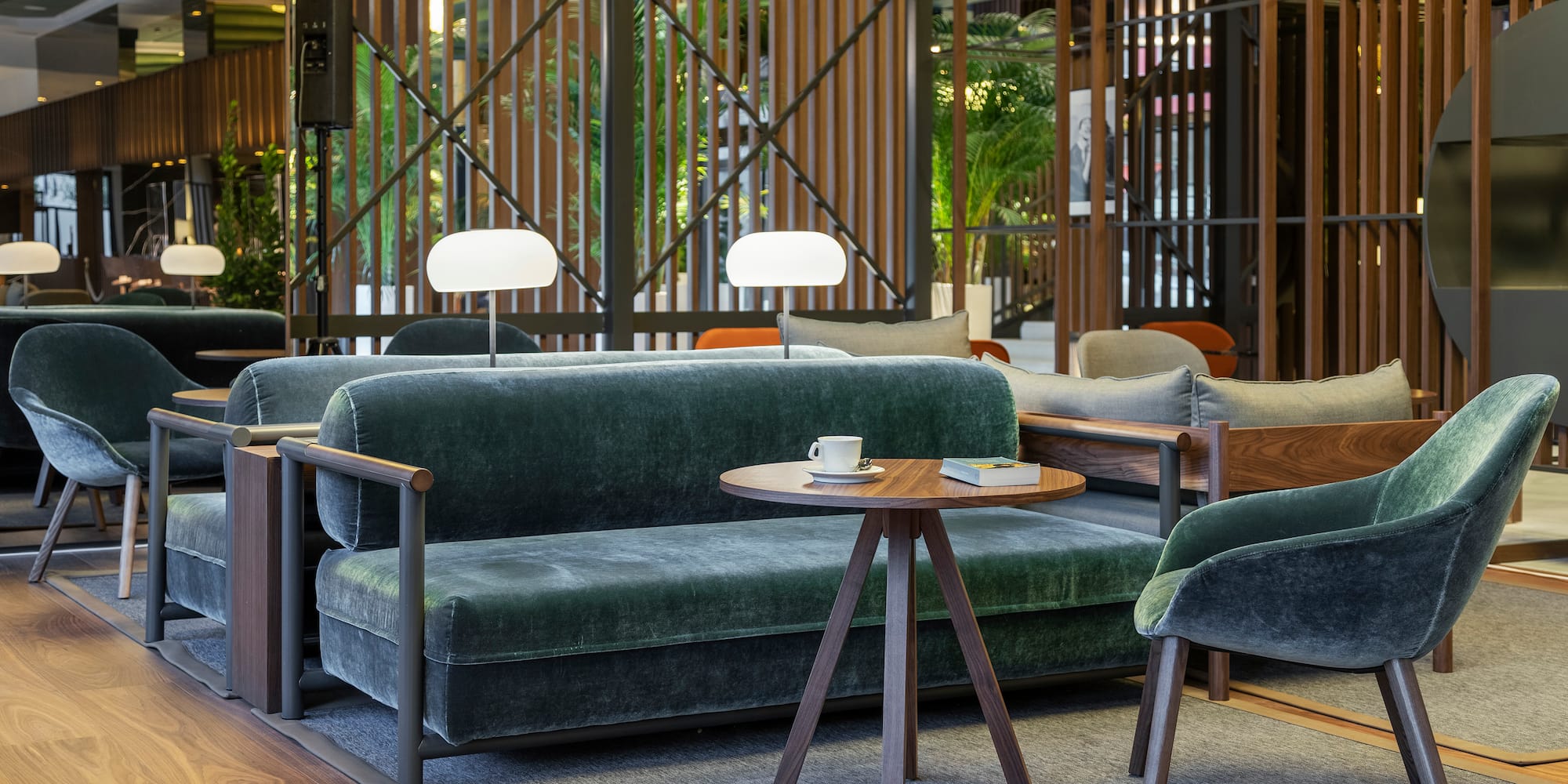 a couch and chairs in a room