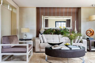 a living room with a couch and a coffee table