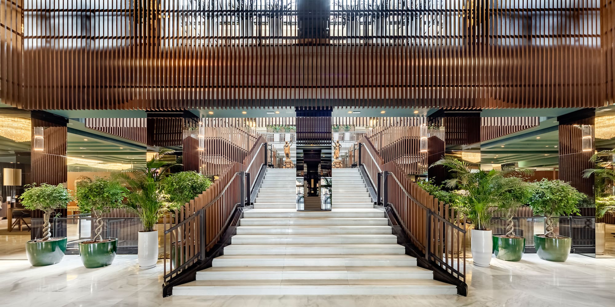 a staircase inside a building