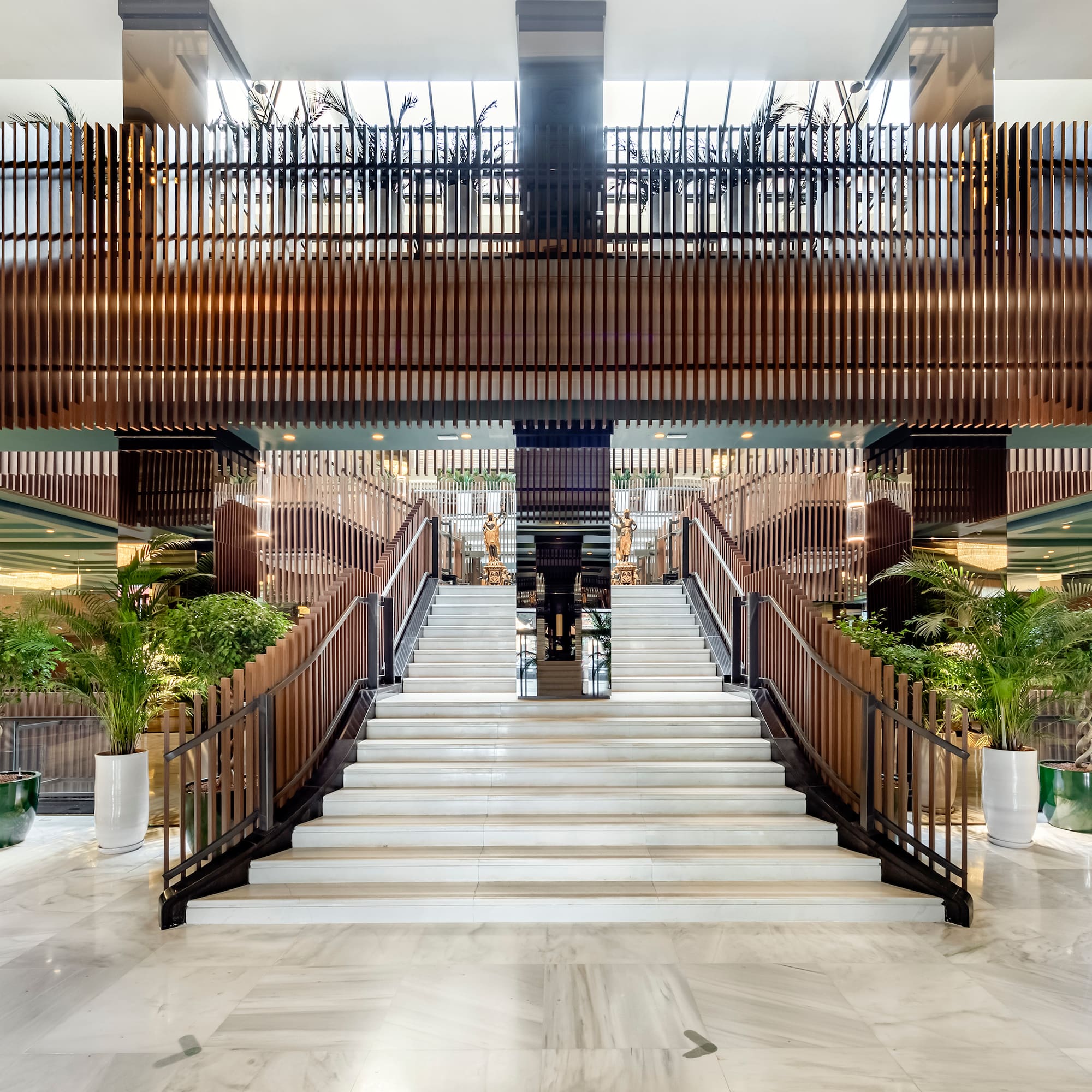 a staircase inside a building