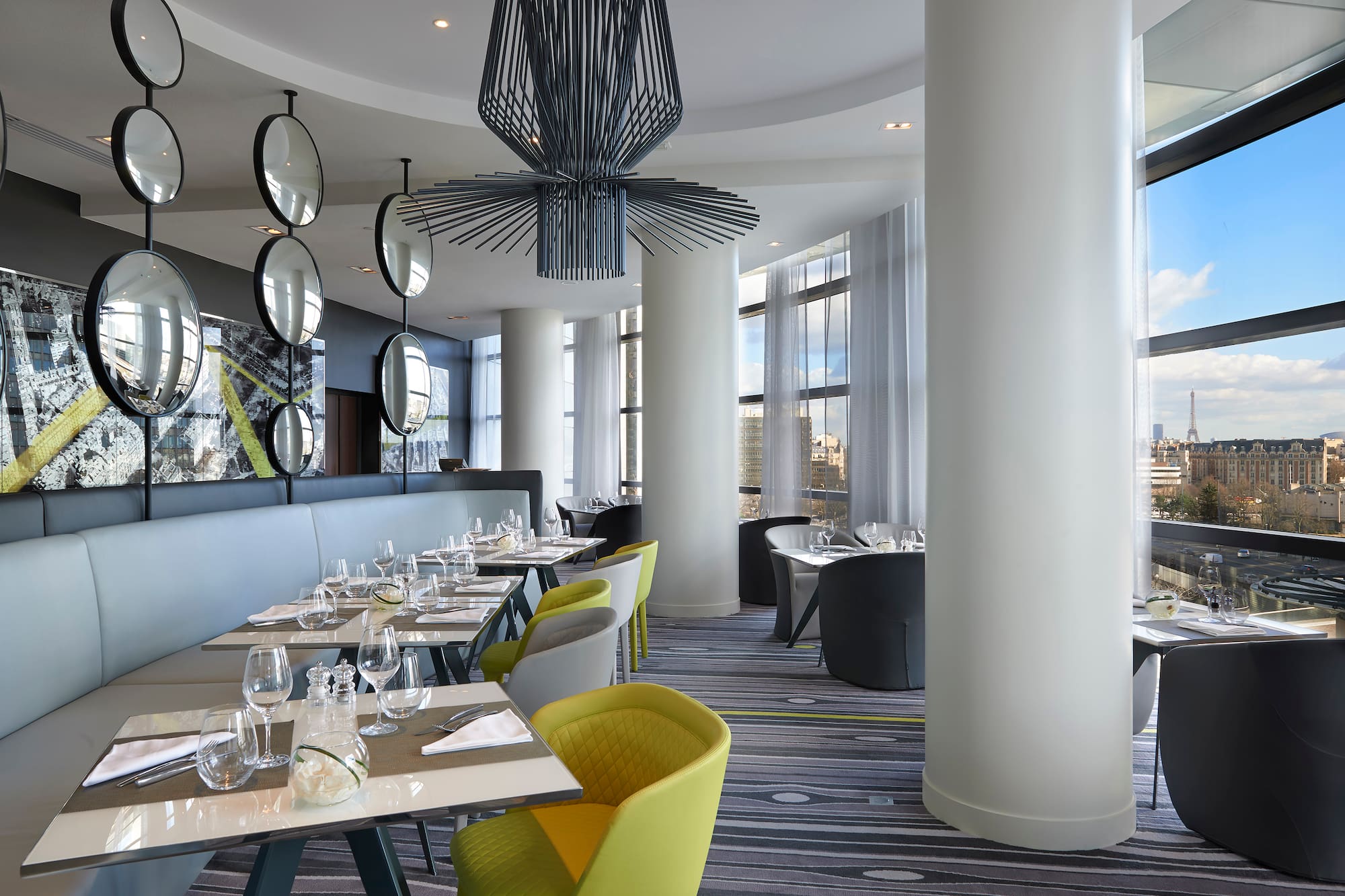 a restaurant with tables and chairs