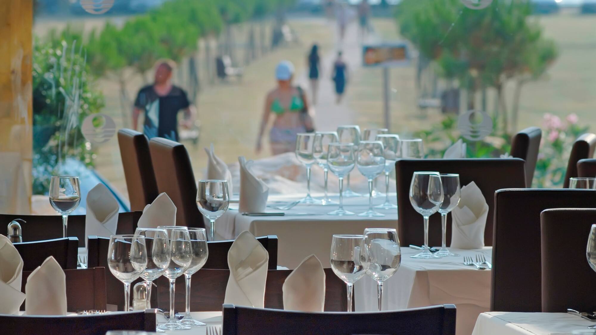 a table set for a restaurant