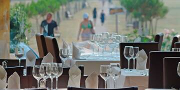 a table set for a restaurant