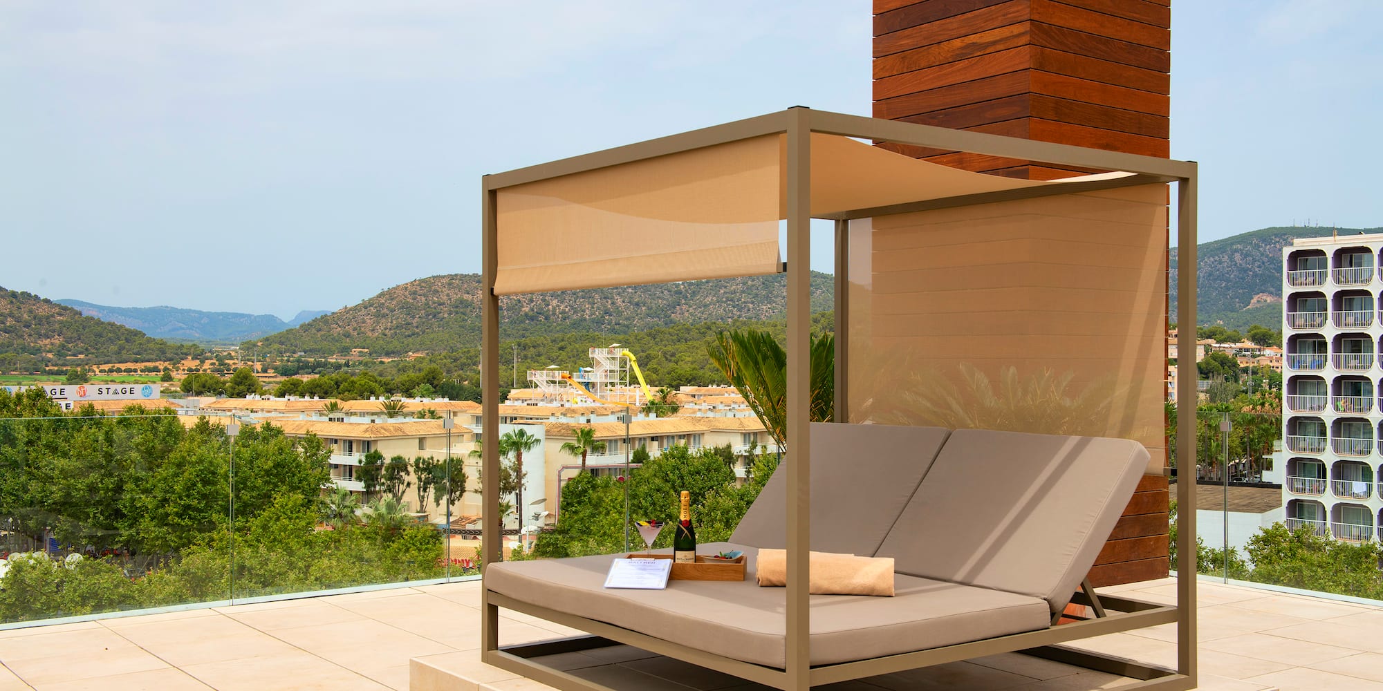 a lounge chair on a patio