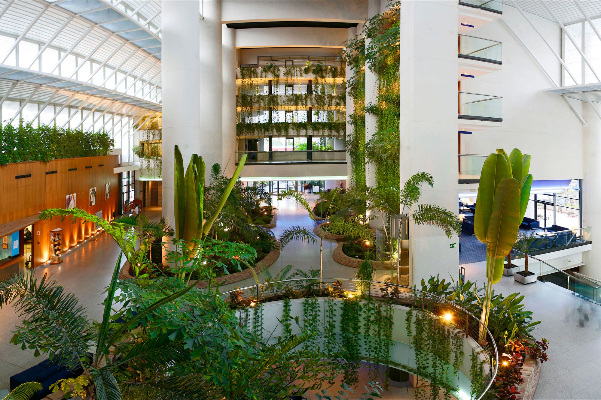 a building with plants in it