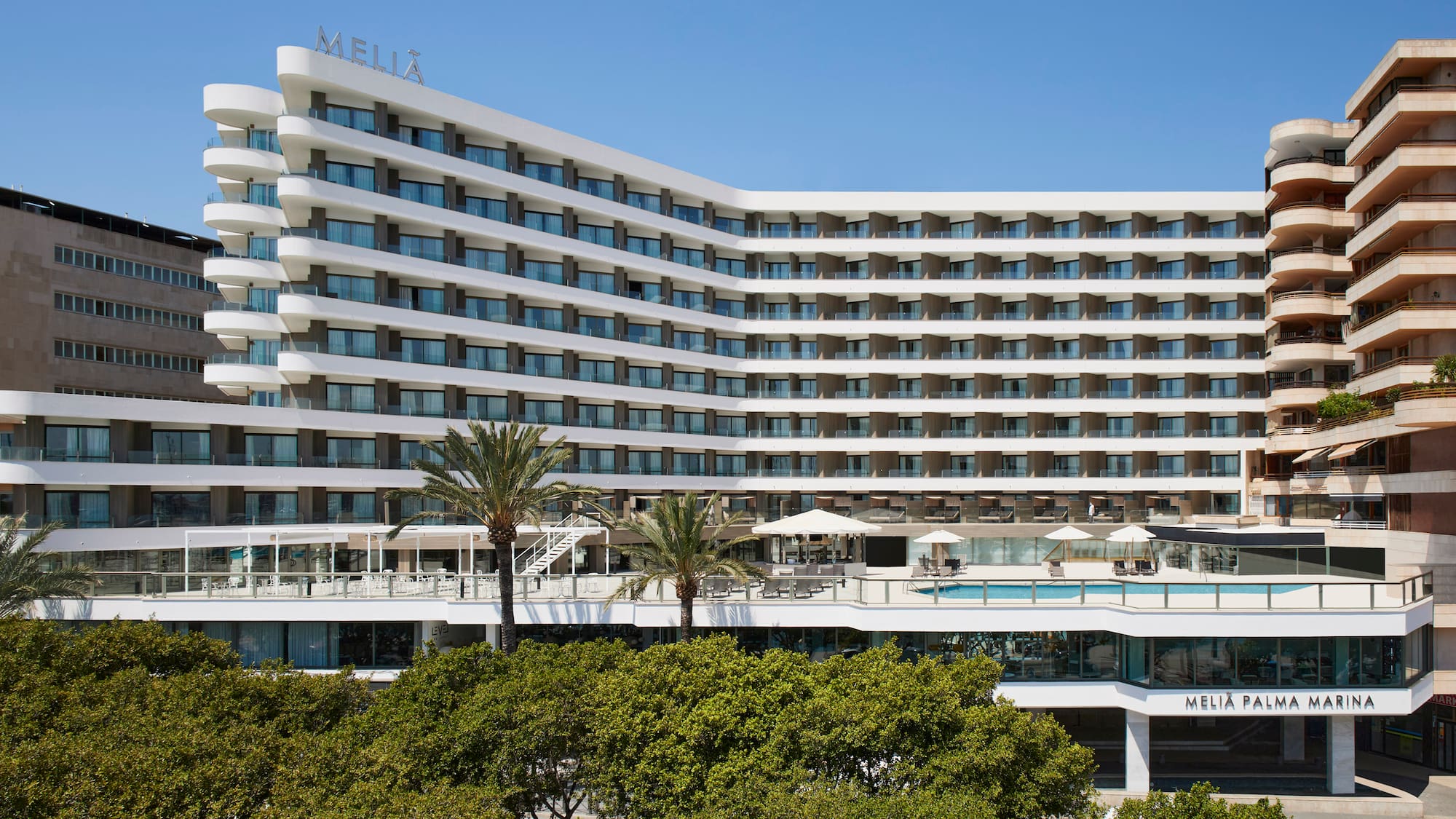 a large white building with many windows