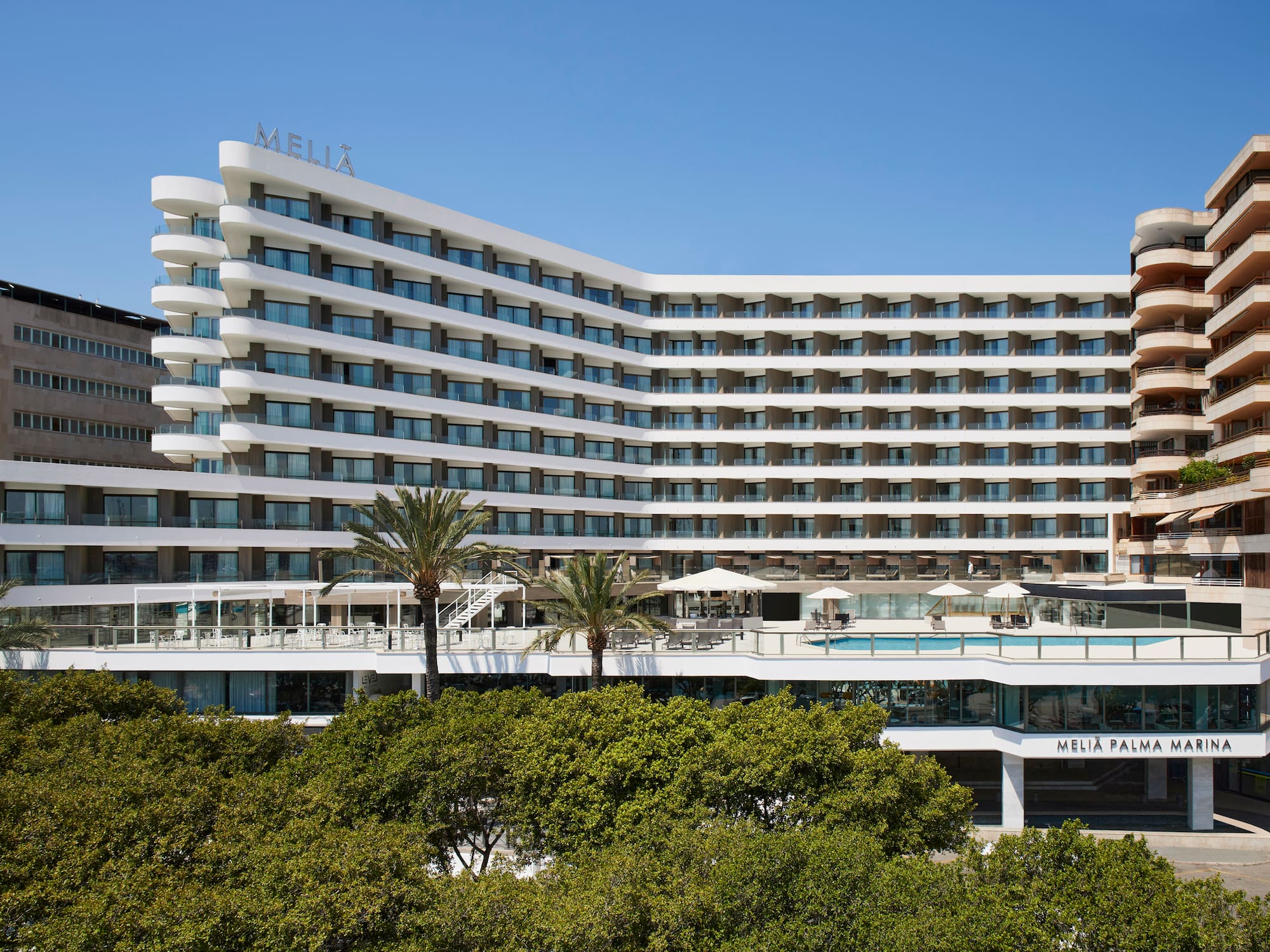 a large white building with many windows