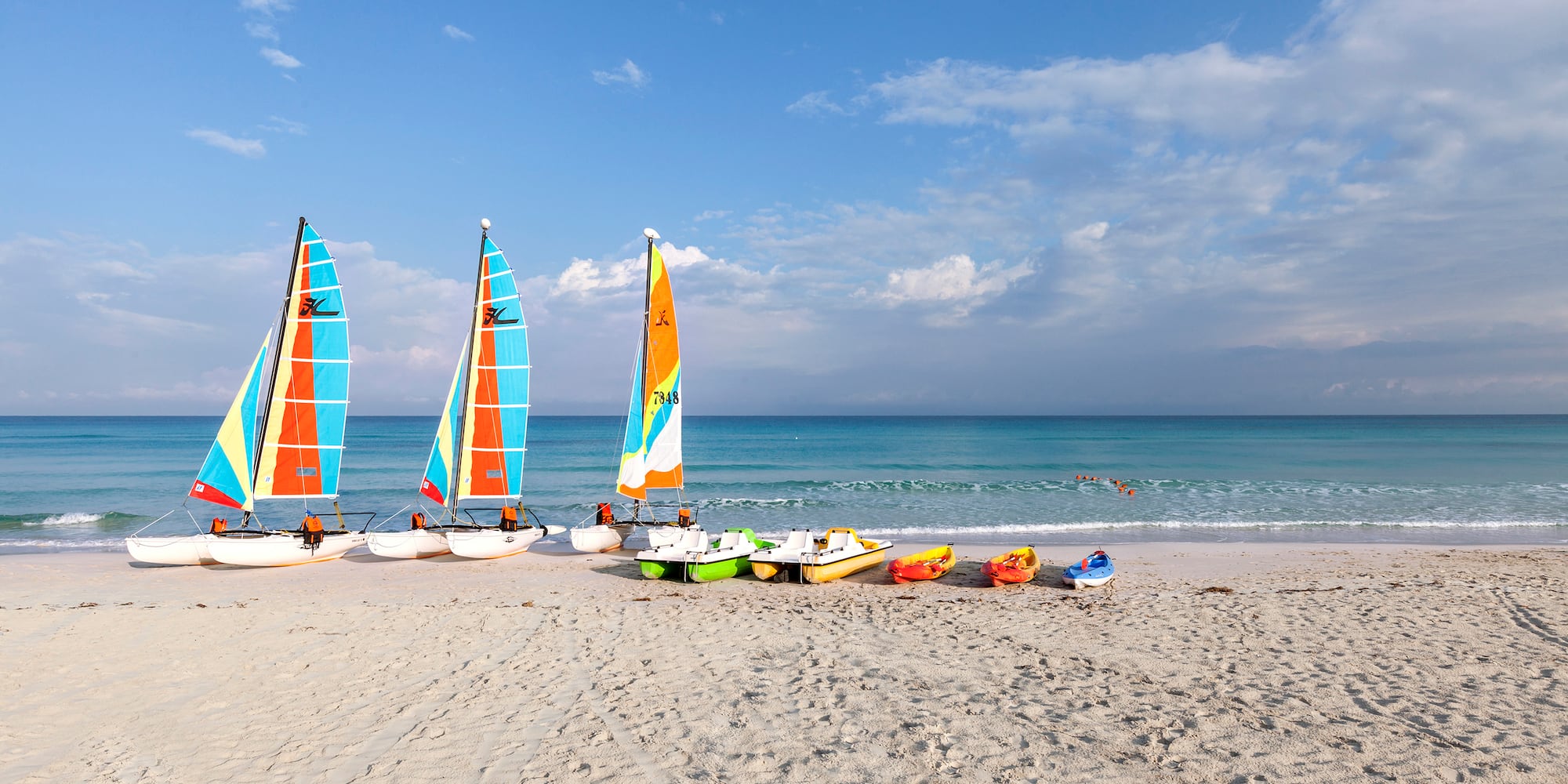 a group of sailboats on a beach