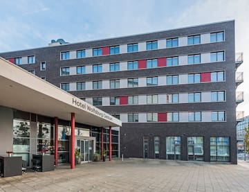 a building with a large building