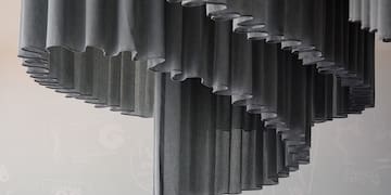 a group of grey curtains