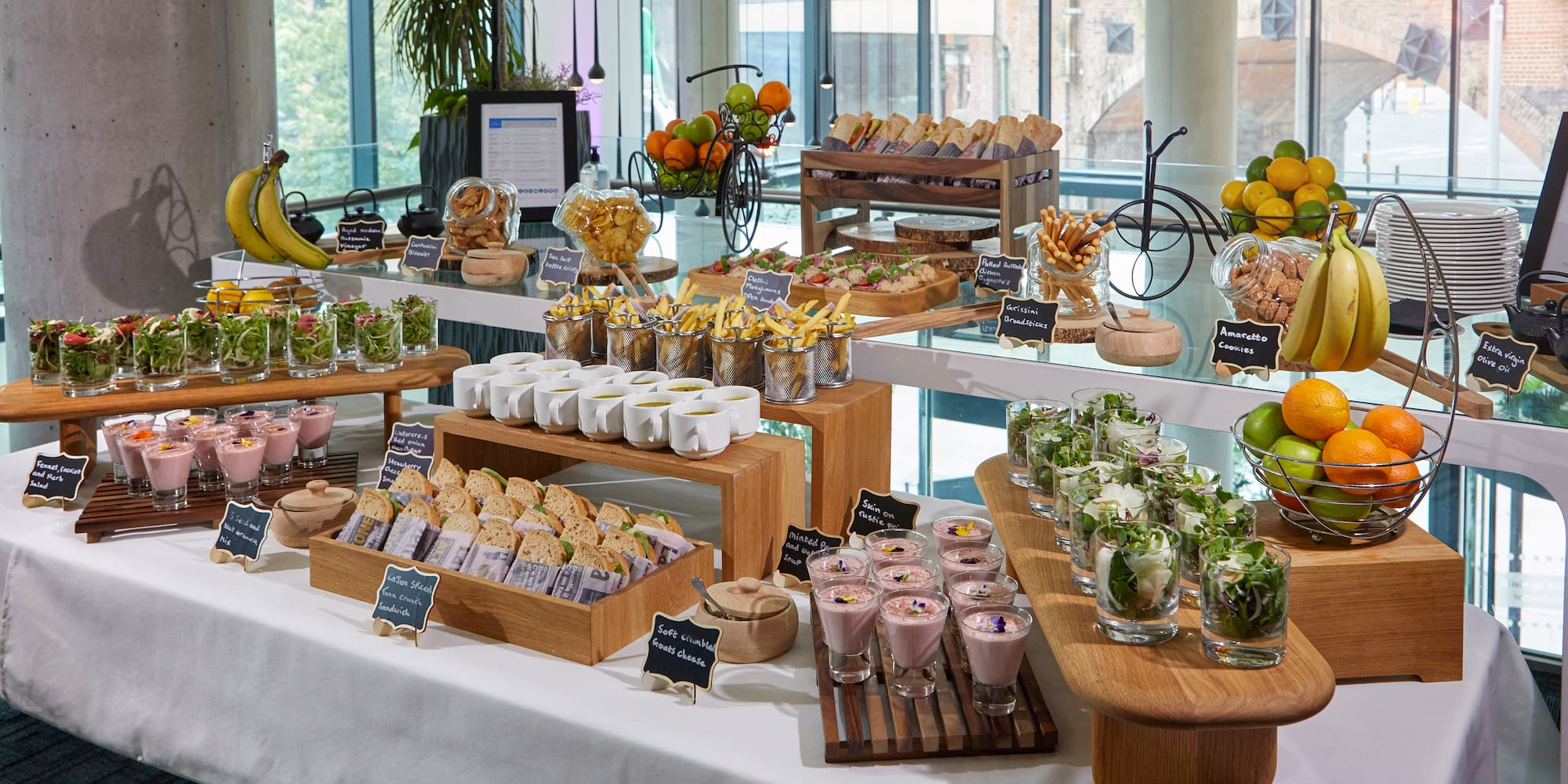 a table with food on it