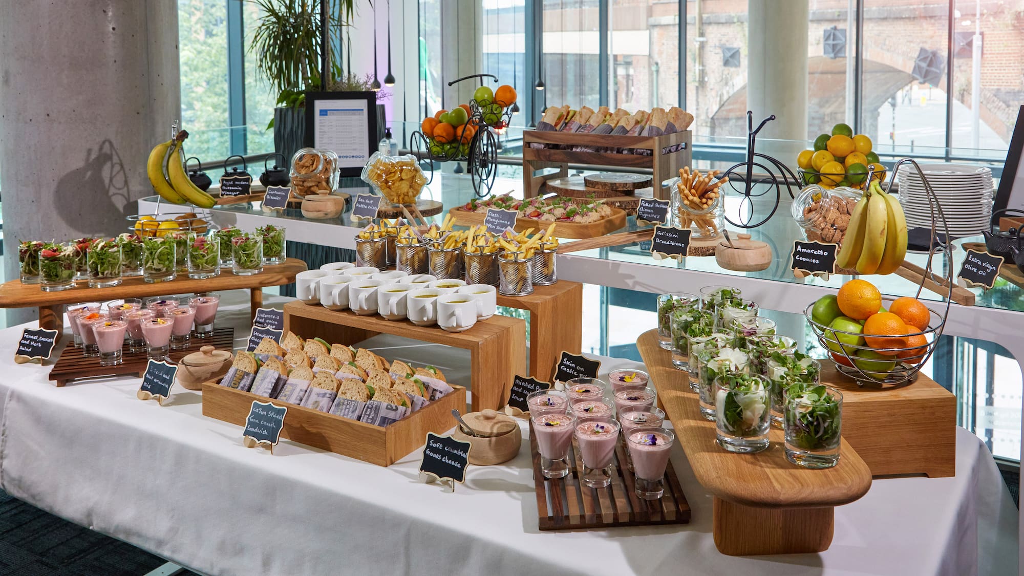 a table with food on it