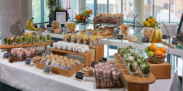 a table with food on it