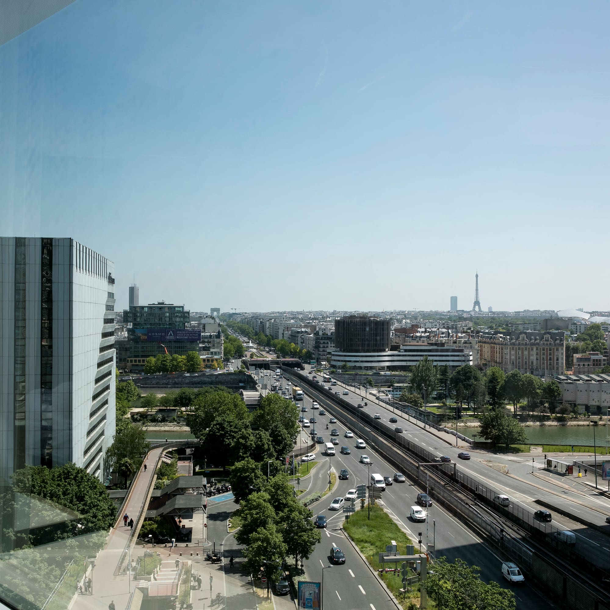 a view of a city from a window