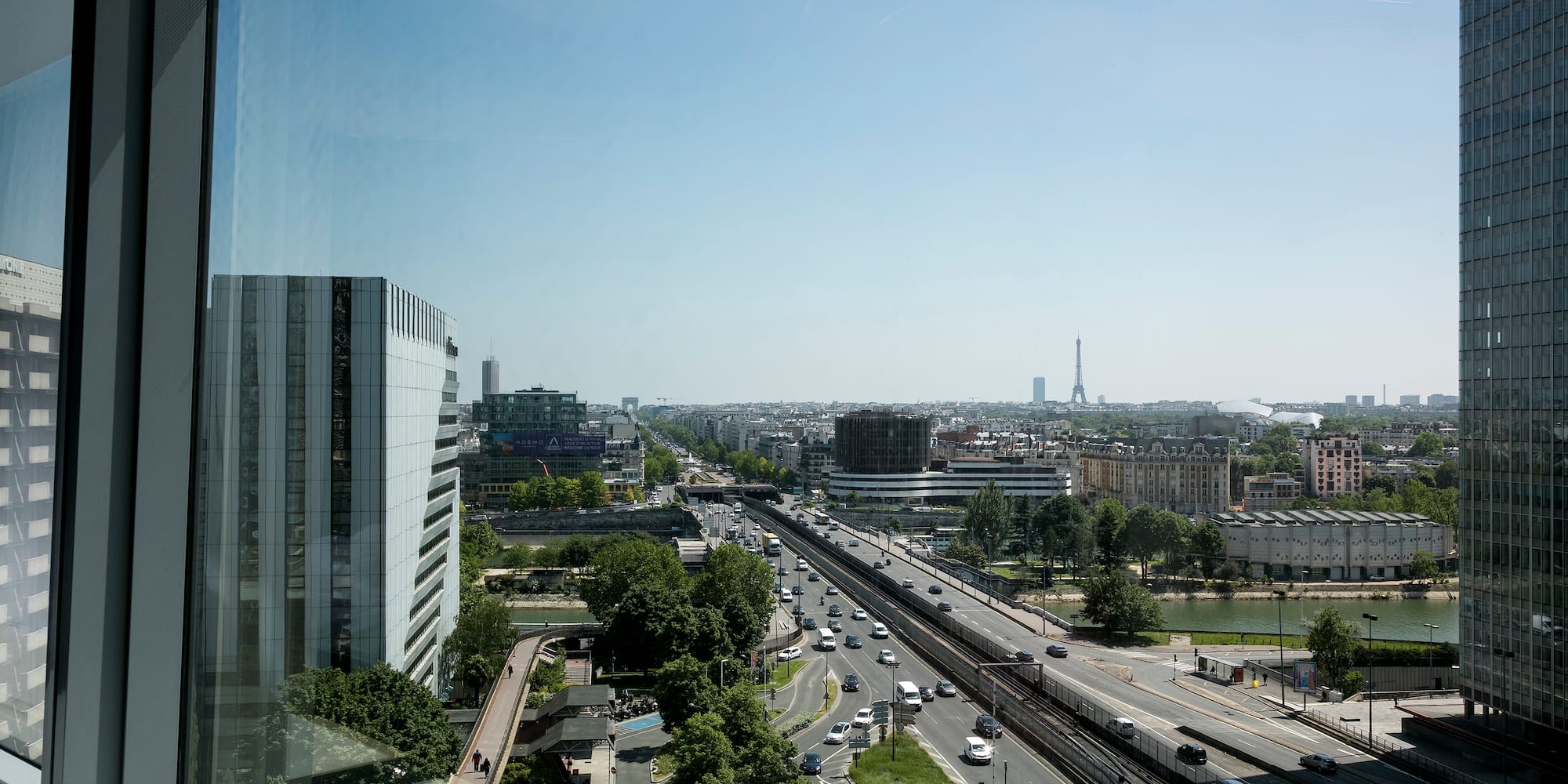 a view of a city from a window