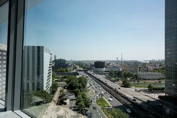 a view of a city from a window