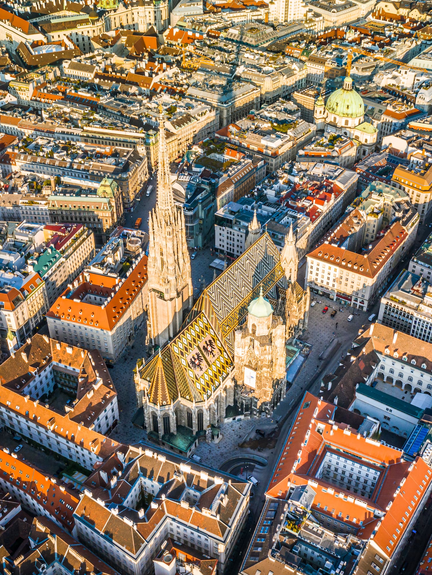 an aerial view of a city