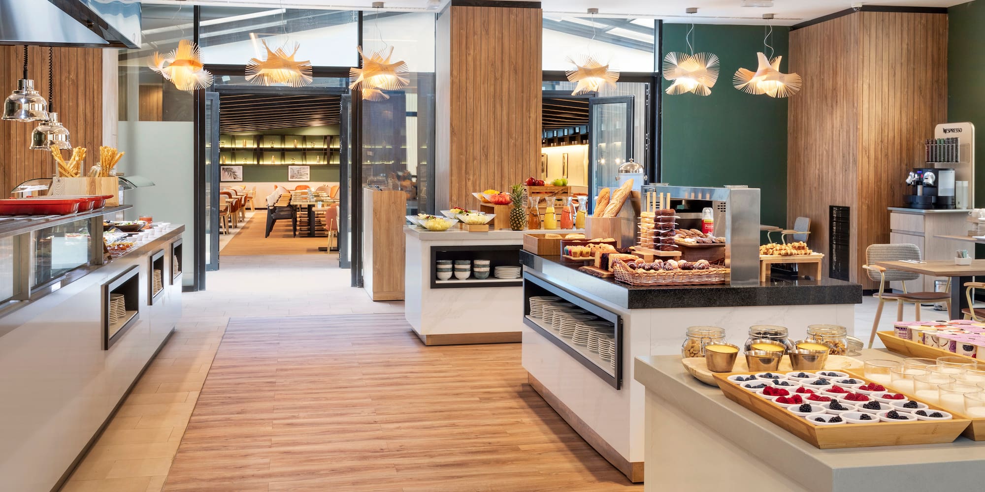 a food buffet in a restaurant