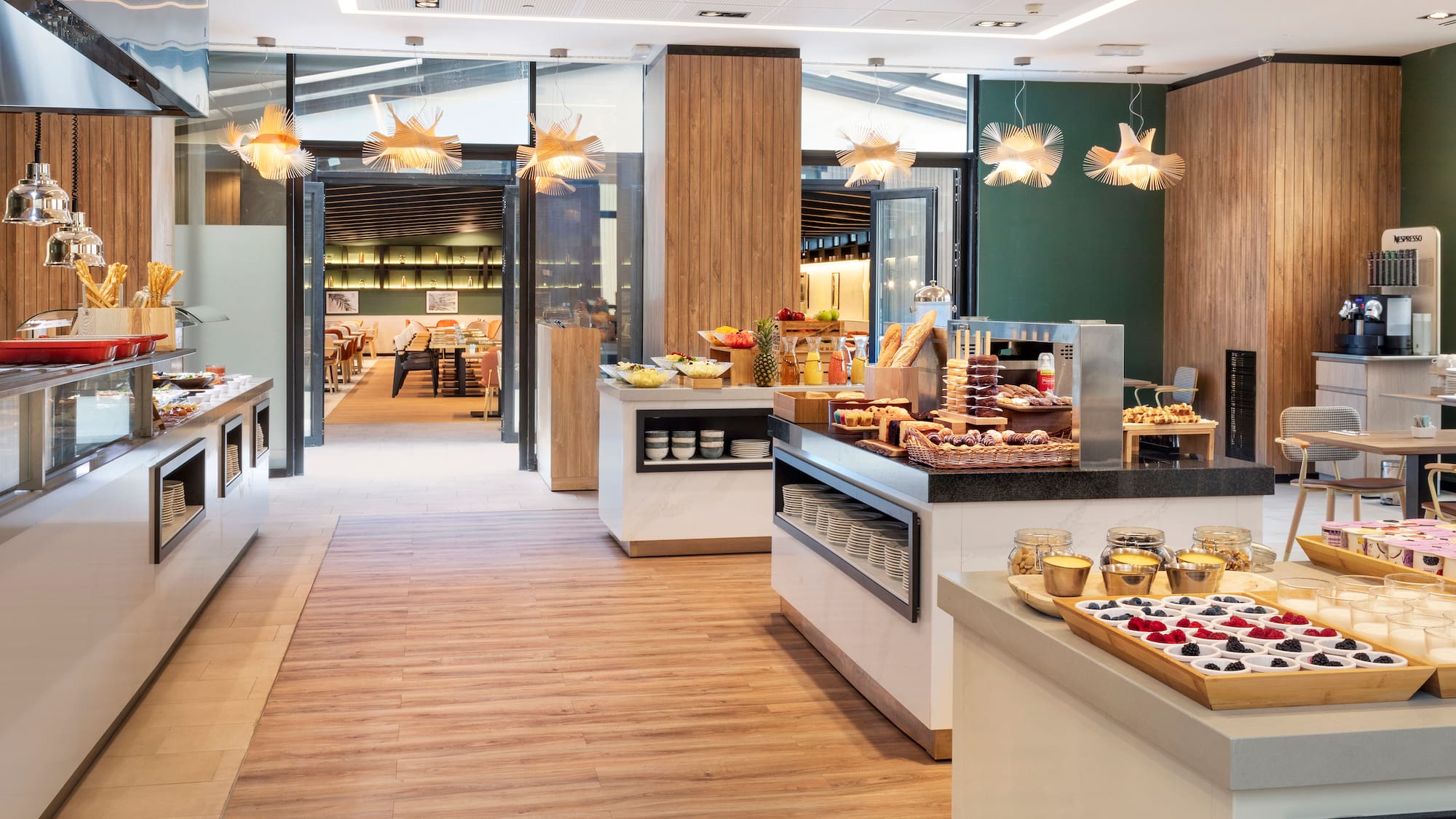 a food buffet in a restaurant