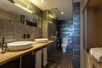 a bathroom with a sink and toilet