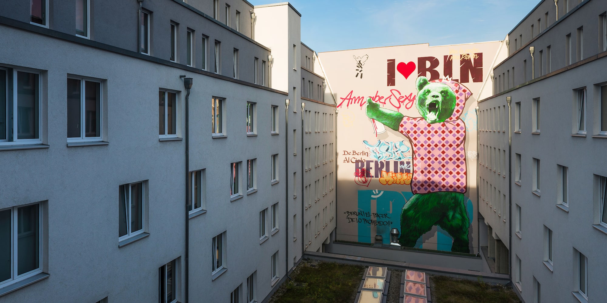 a building with a mural on the side