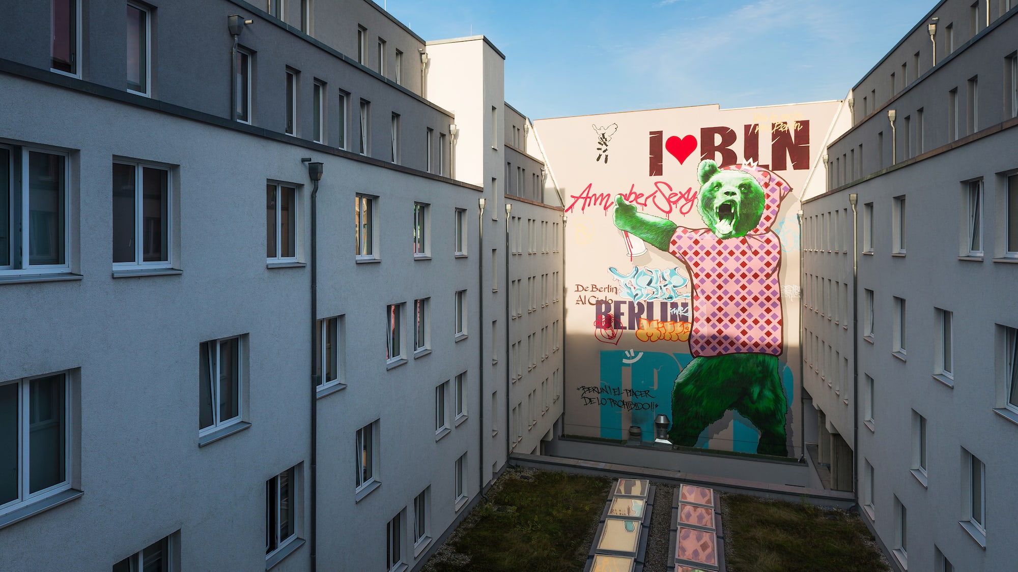 a building with a mural on the side