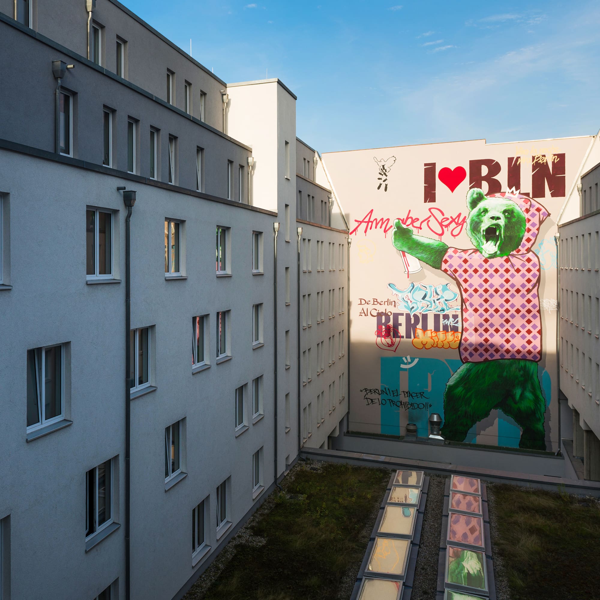 a building with a mural on the side