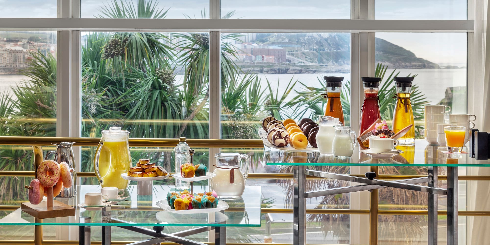 a table with food on it