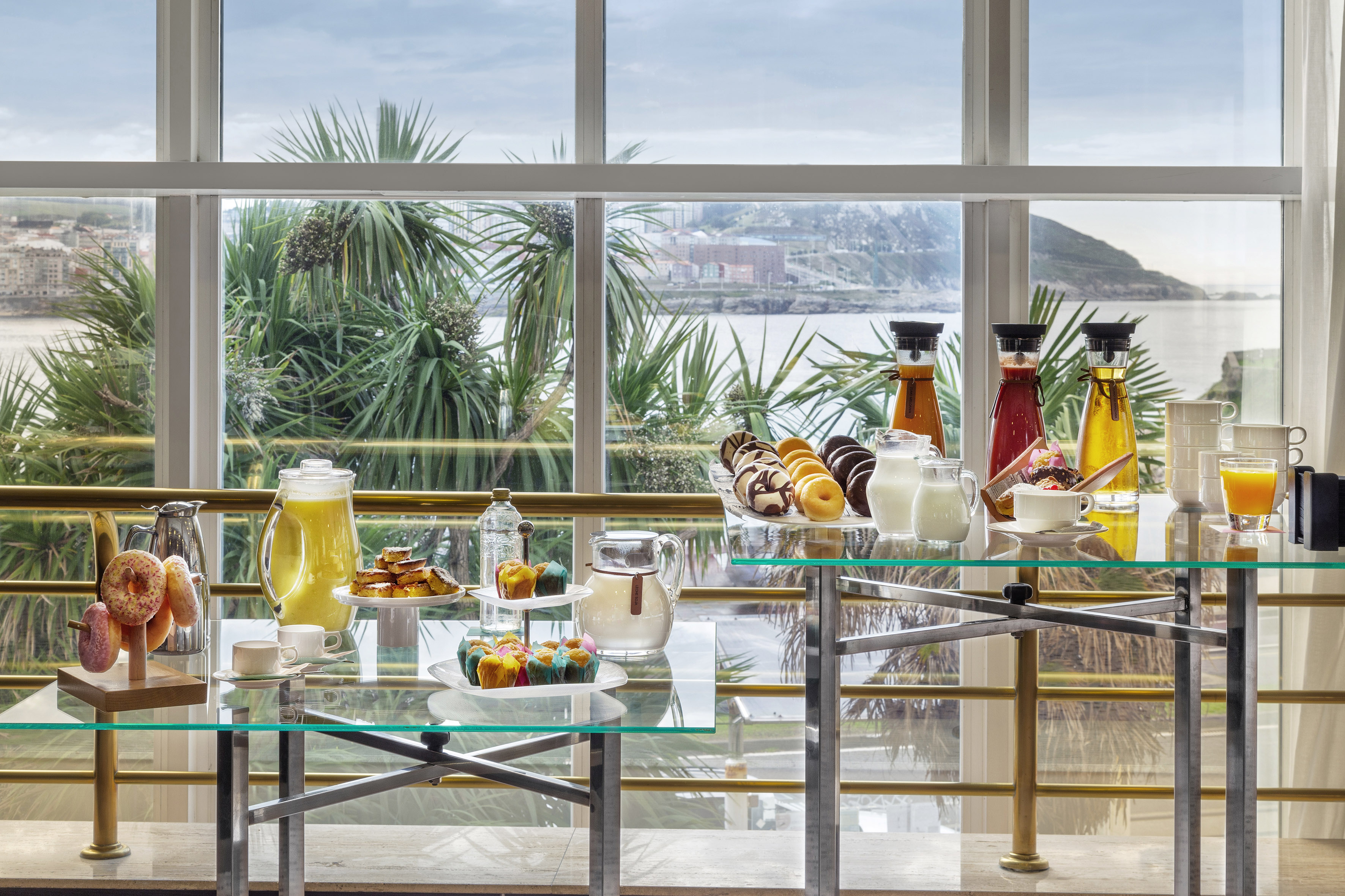 a table with food on it