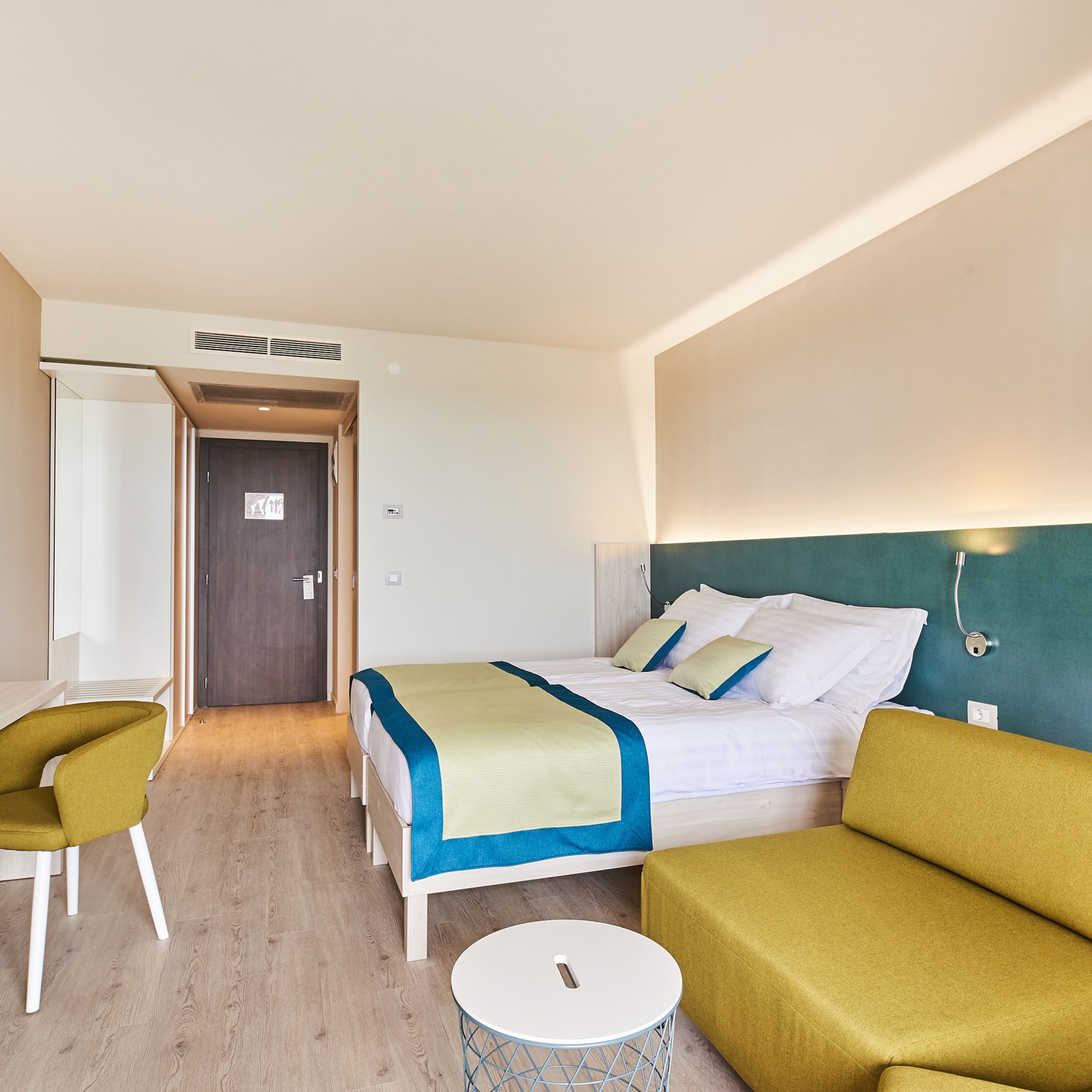 a room with a bed and a couch