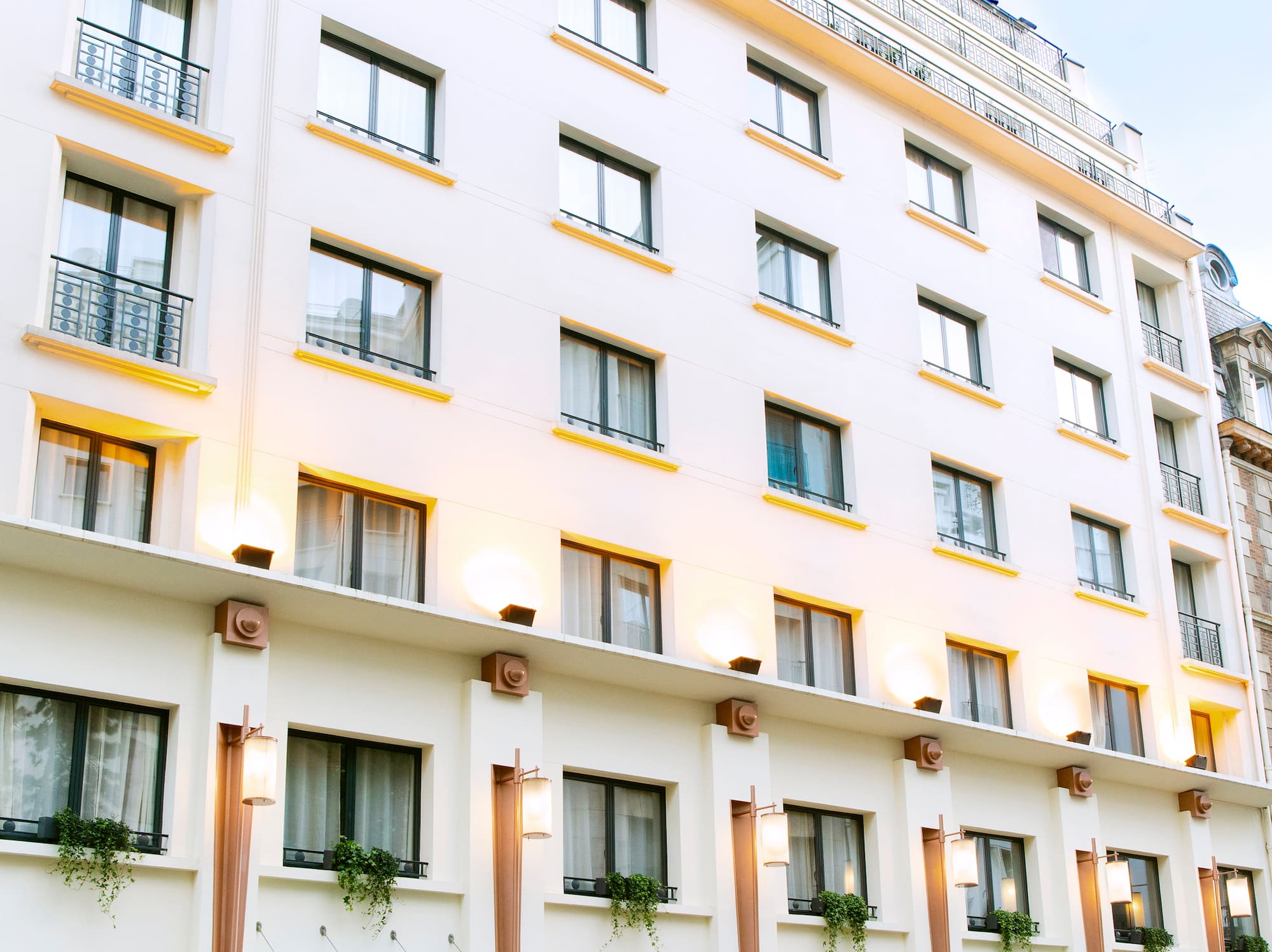 a building with many windows