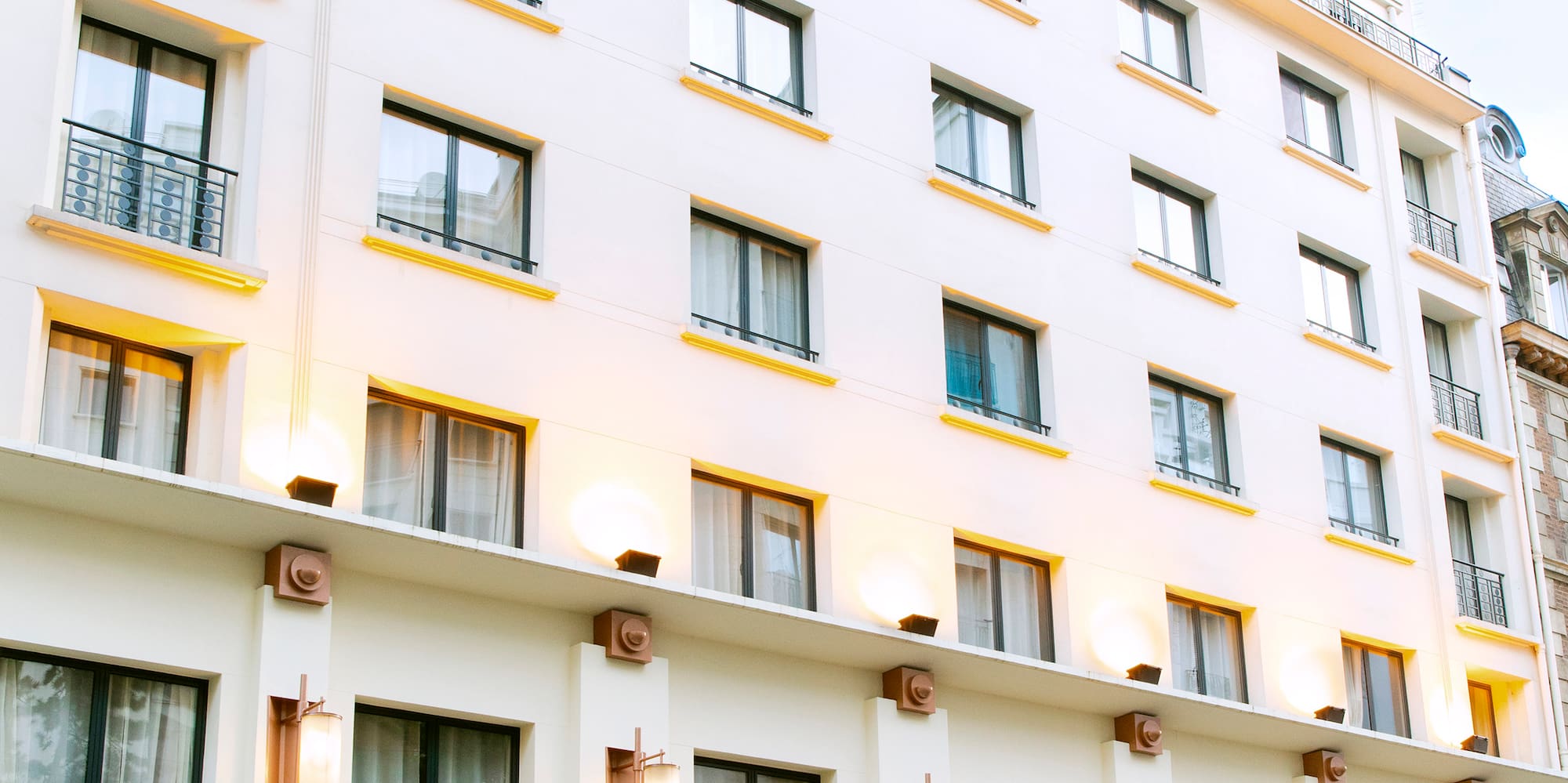 a building with many windows