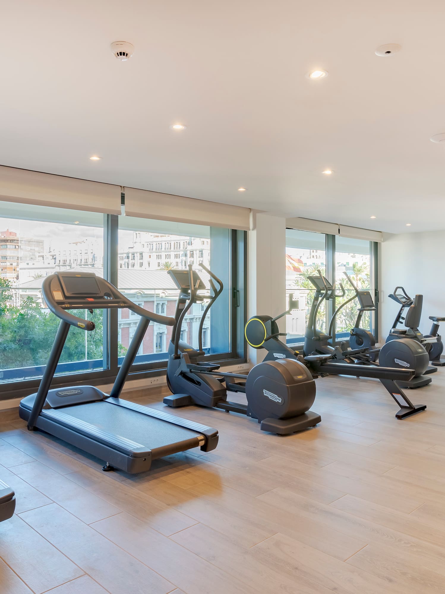 a room with exercise equipment