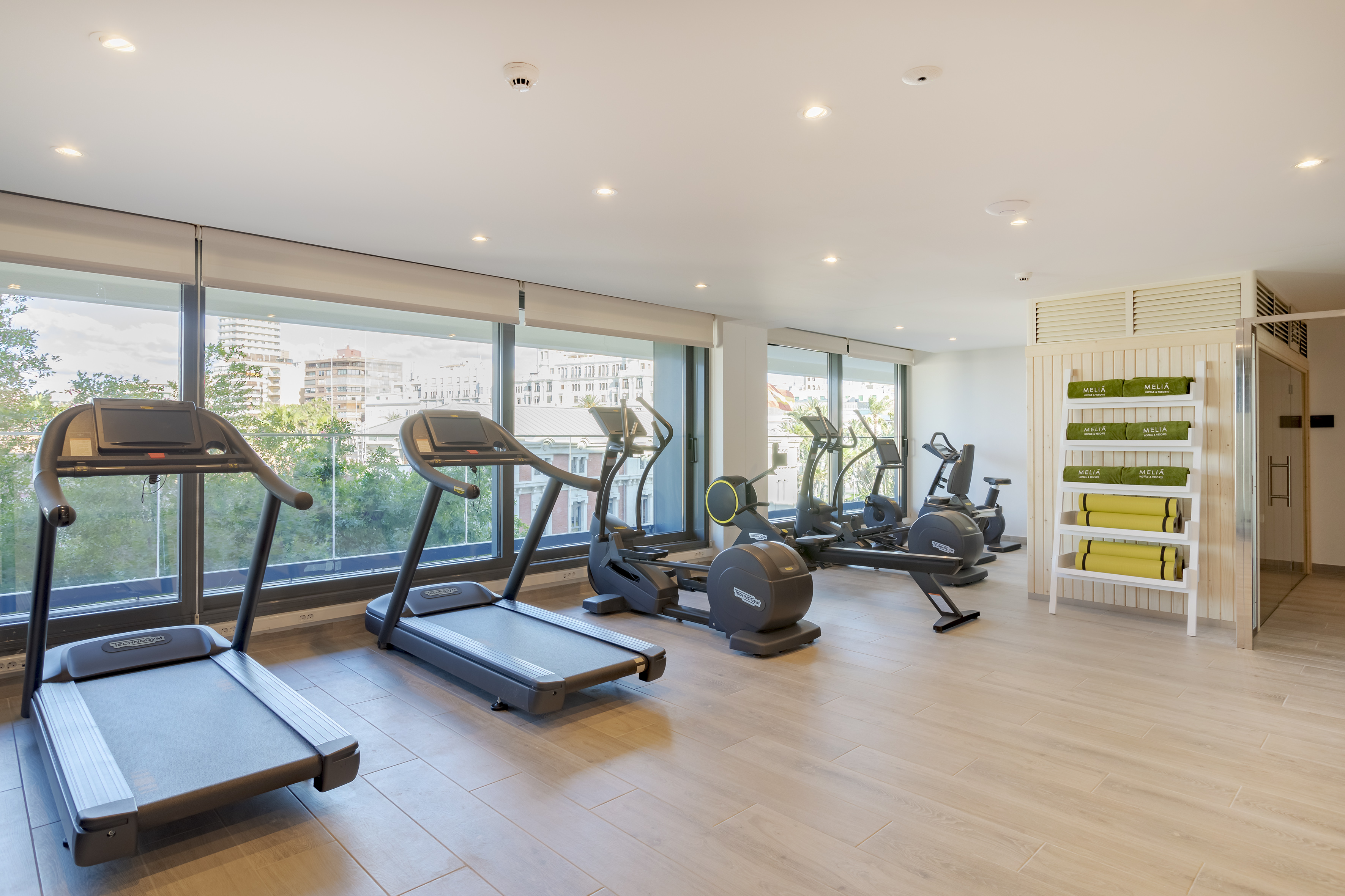 a room with exercise equipment