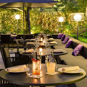 a table set up for a dinner party