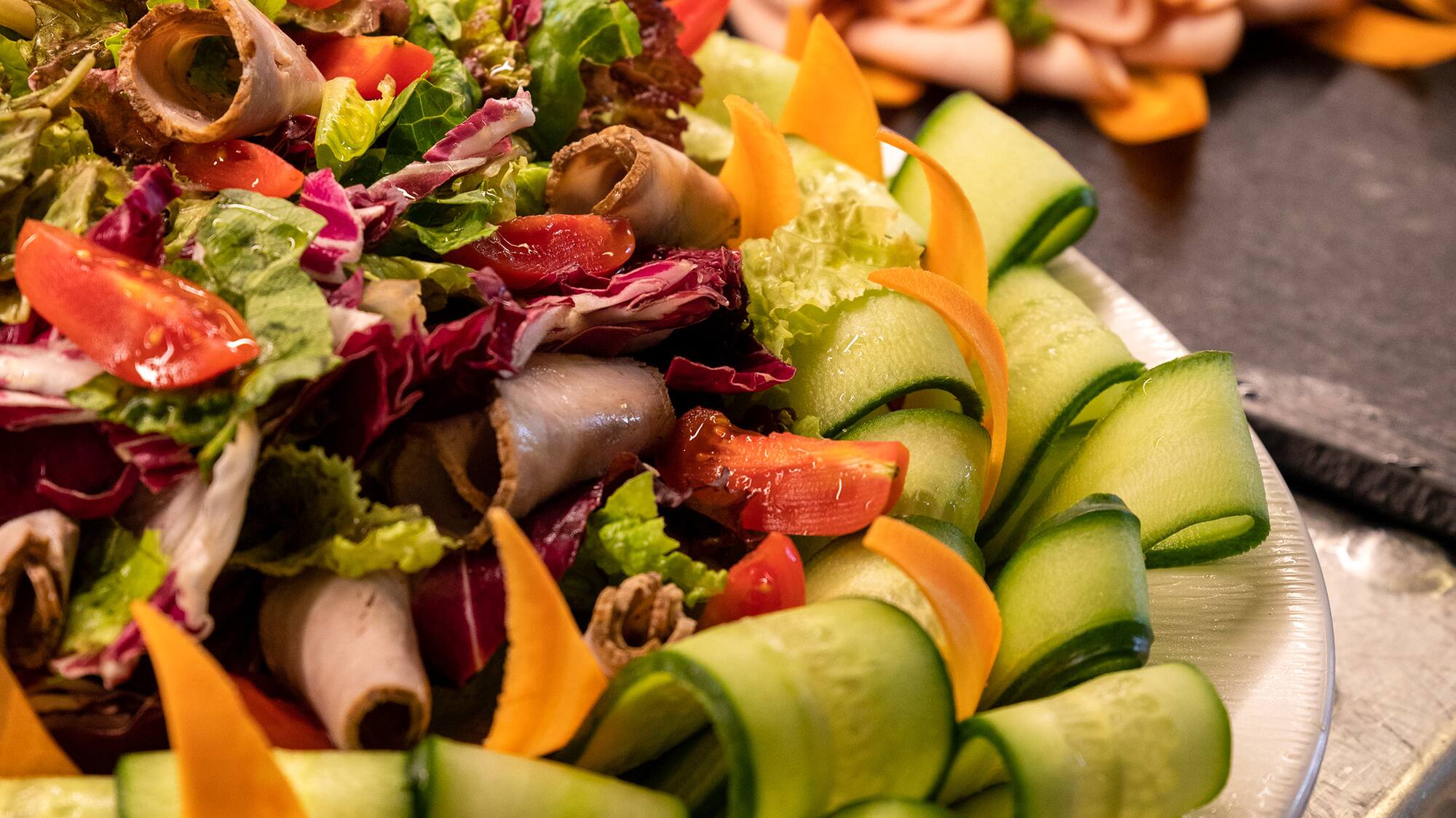 a plate of food on a table