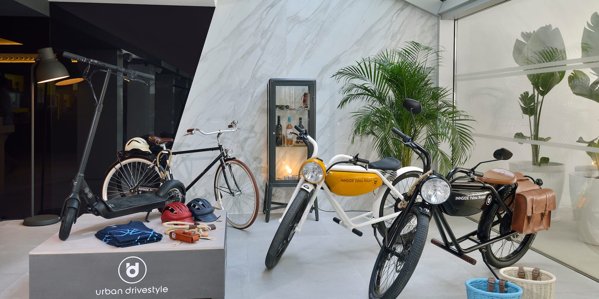 a room with bikes and bicycles