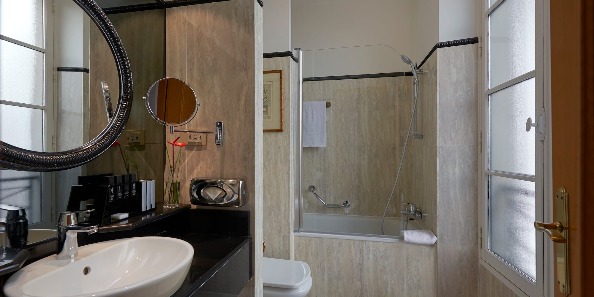 a bathroom with a sink and a tub