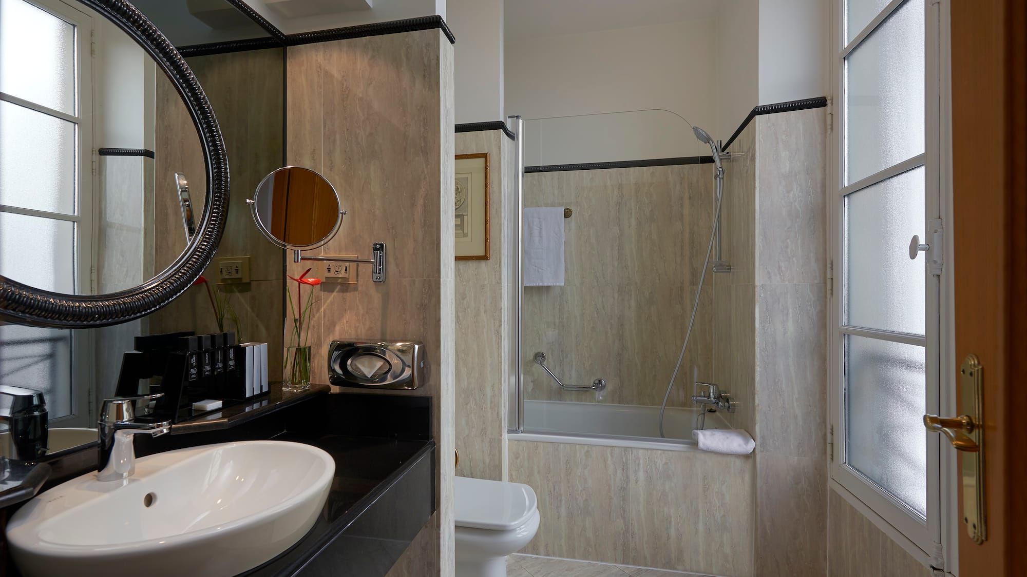 a bathroom with a sink and a tub