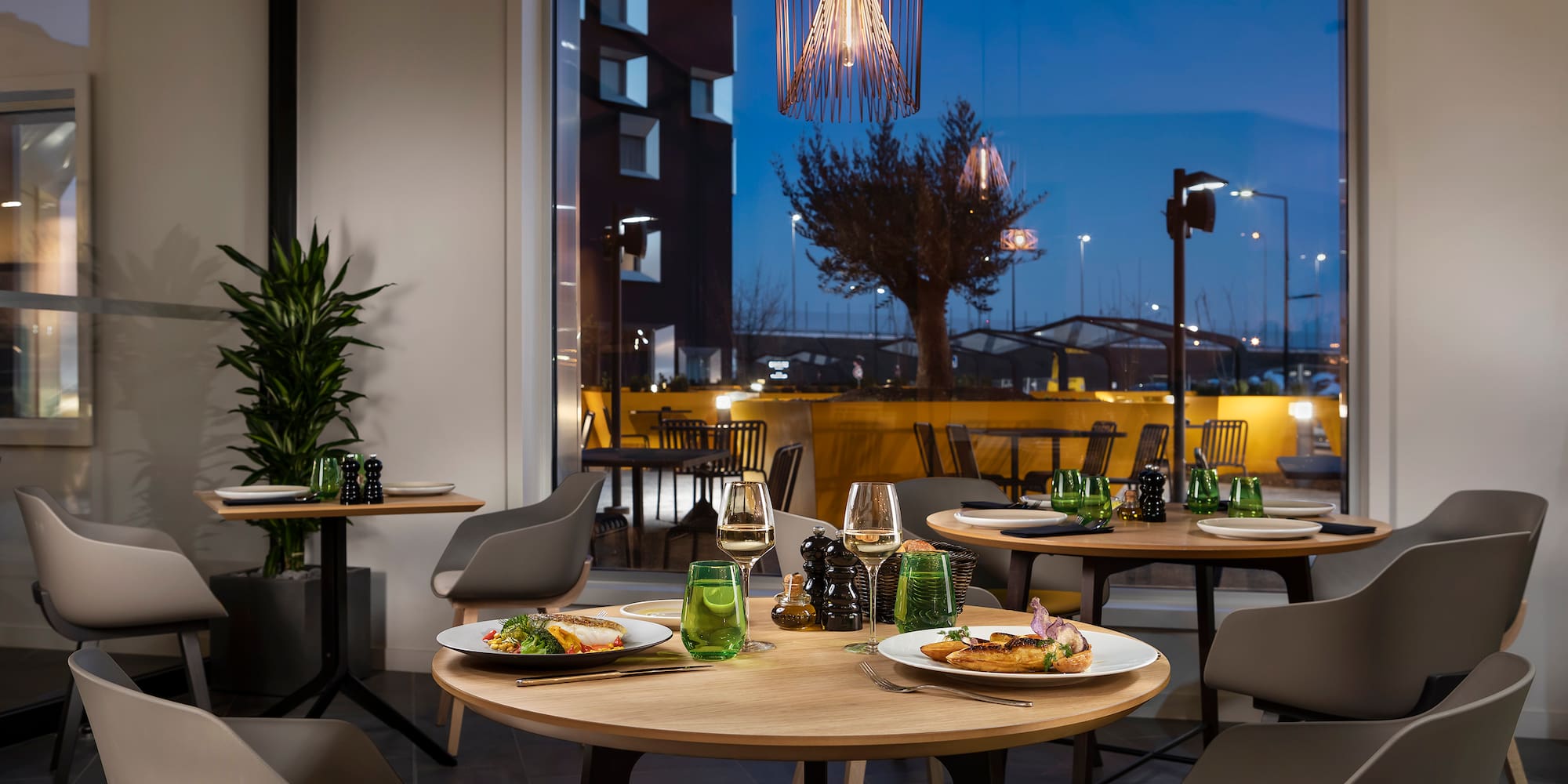 a table with food on it