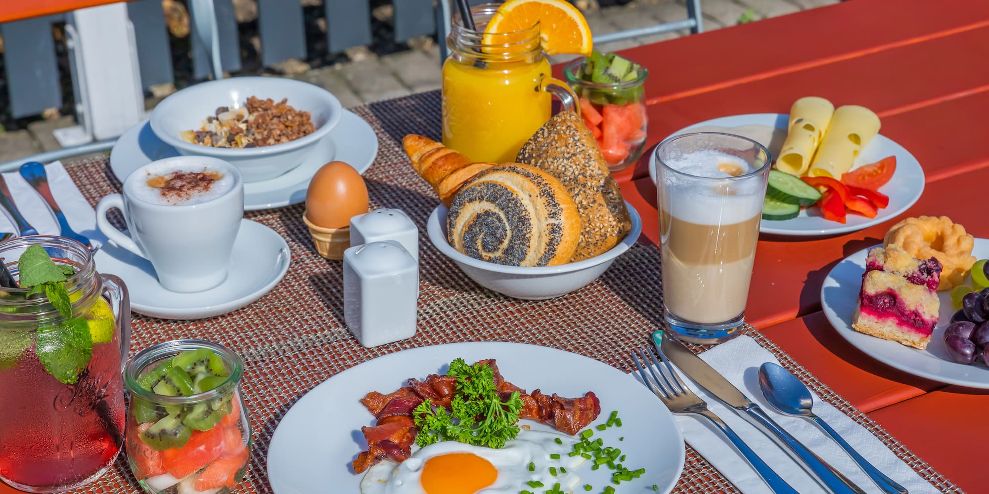 a table with food on it