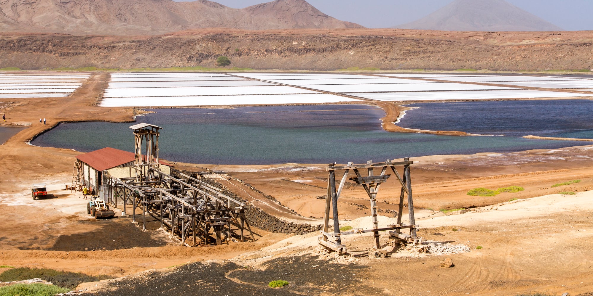 a salt pans in the desert