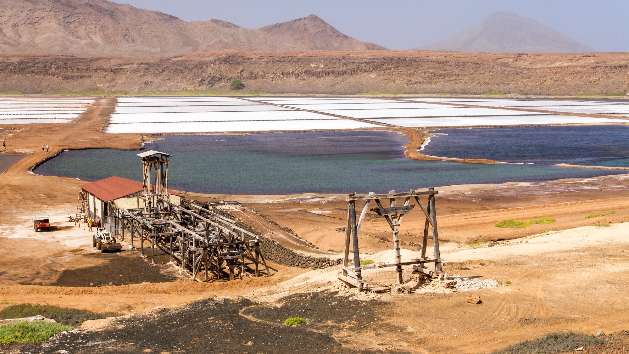 a salt pans in the desert