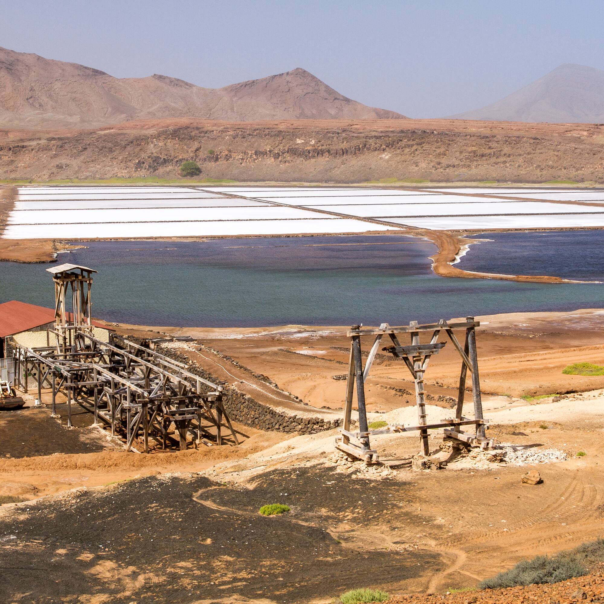 a salt pans in the desert