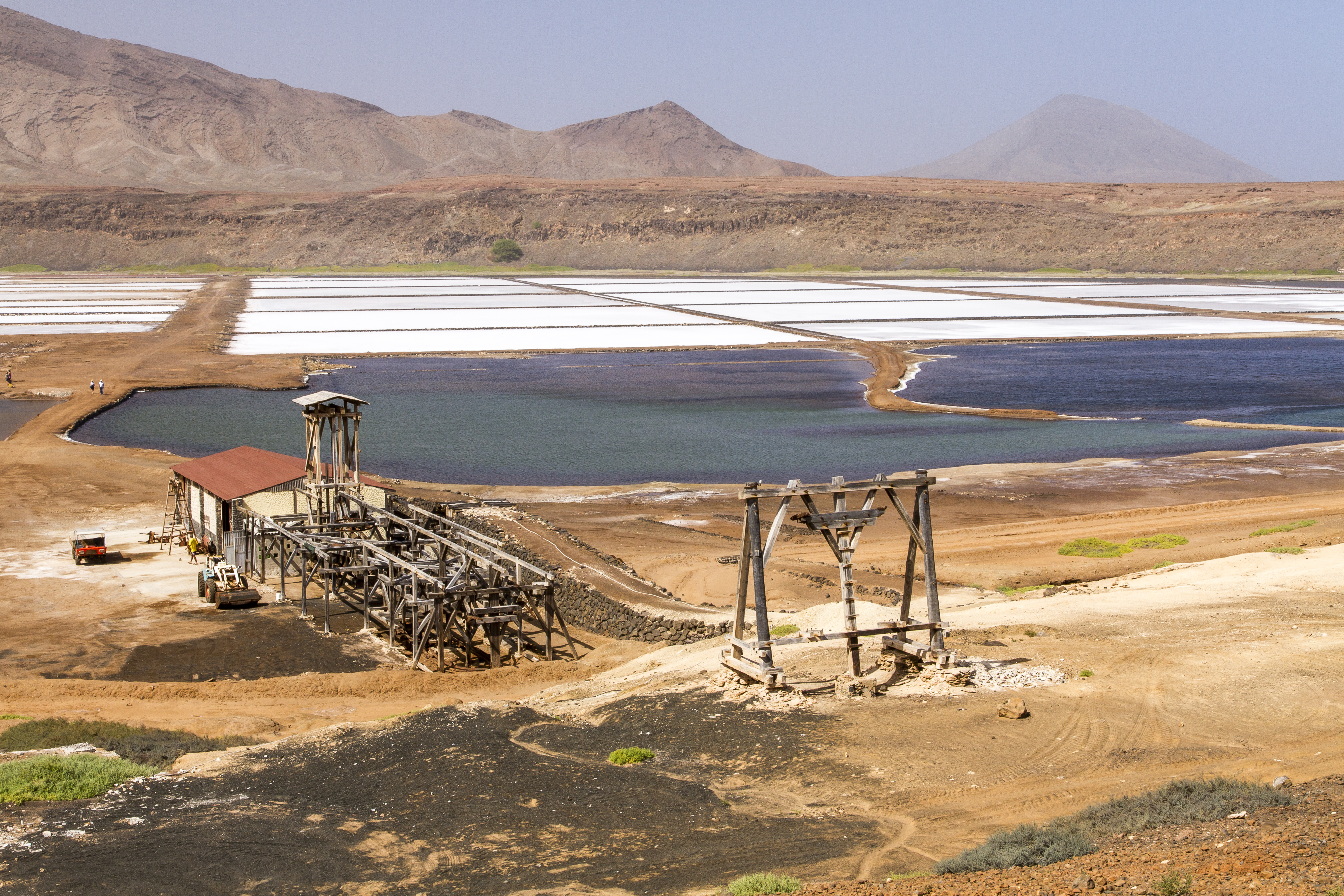 a salt pans in the desert