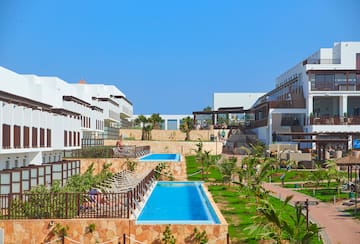 a pool in a resort