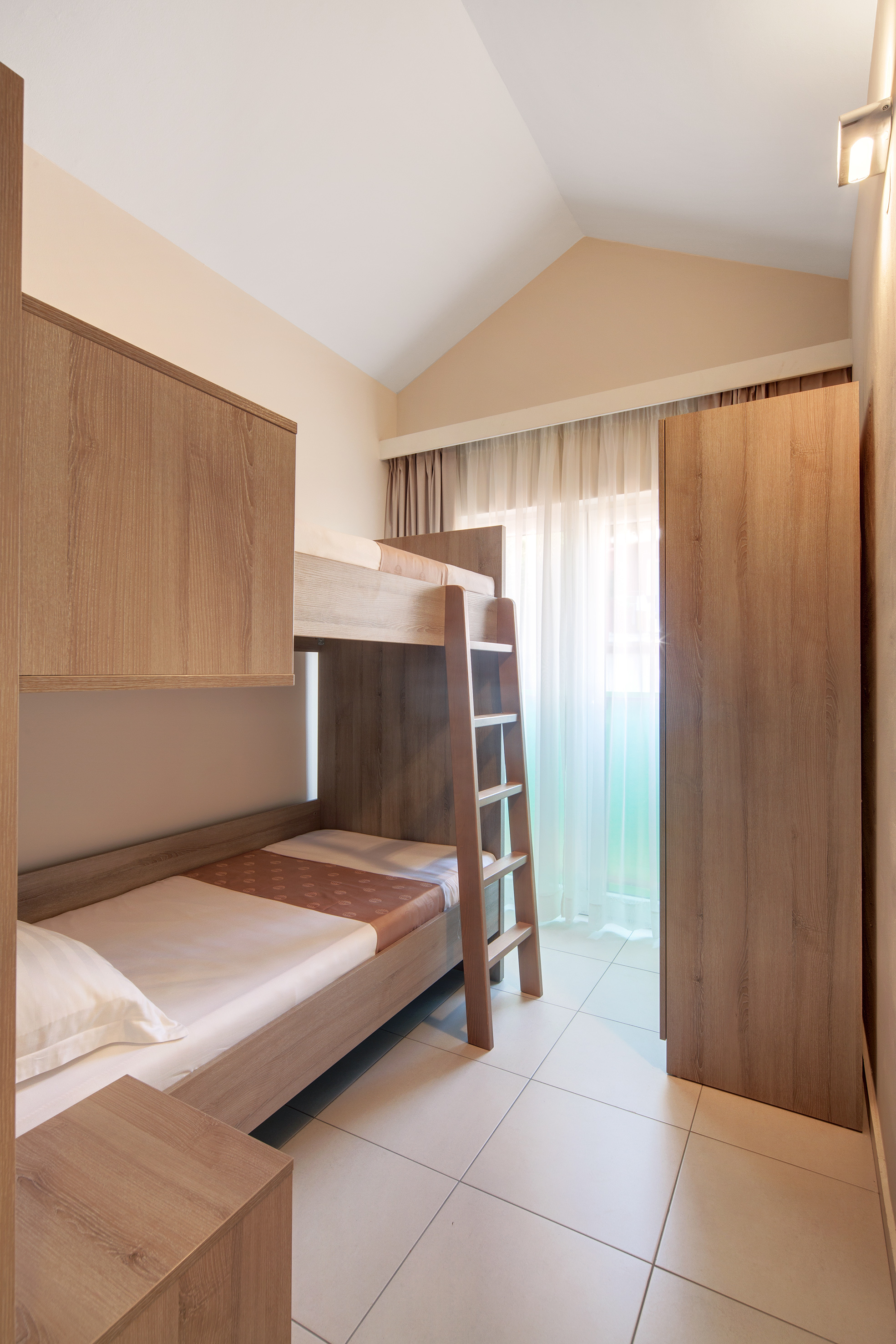 a bunk bed in a room