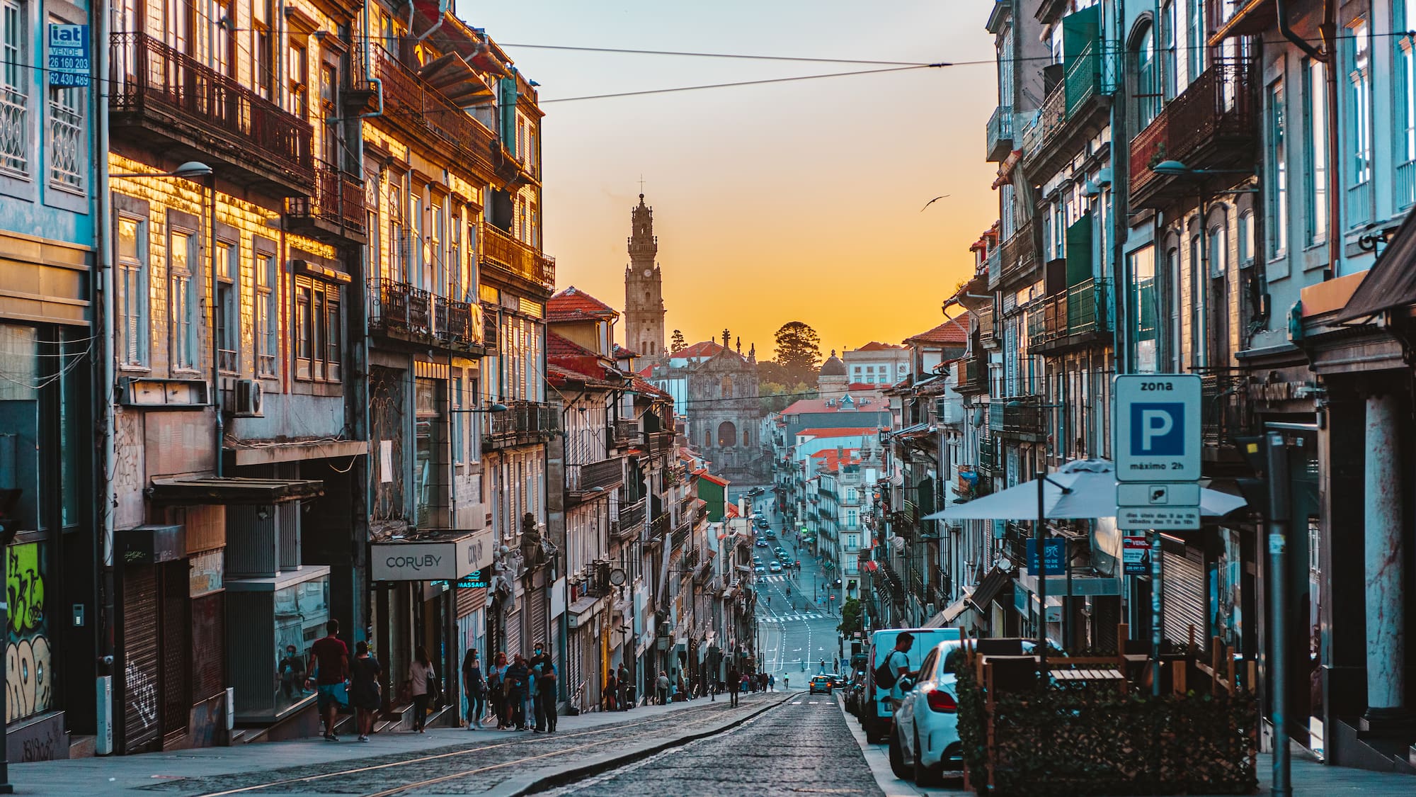 a street with buildings and people on it