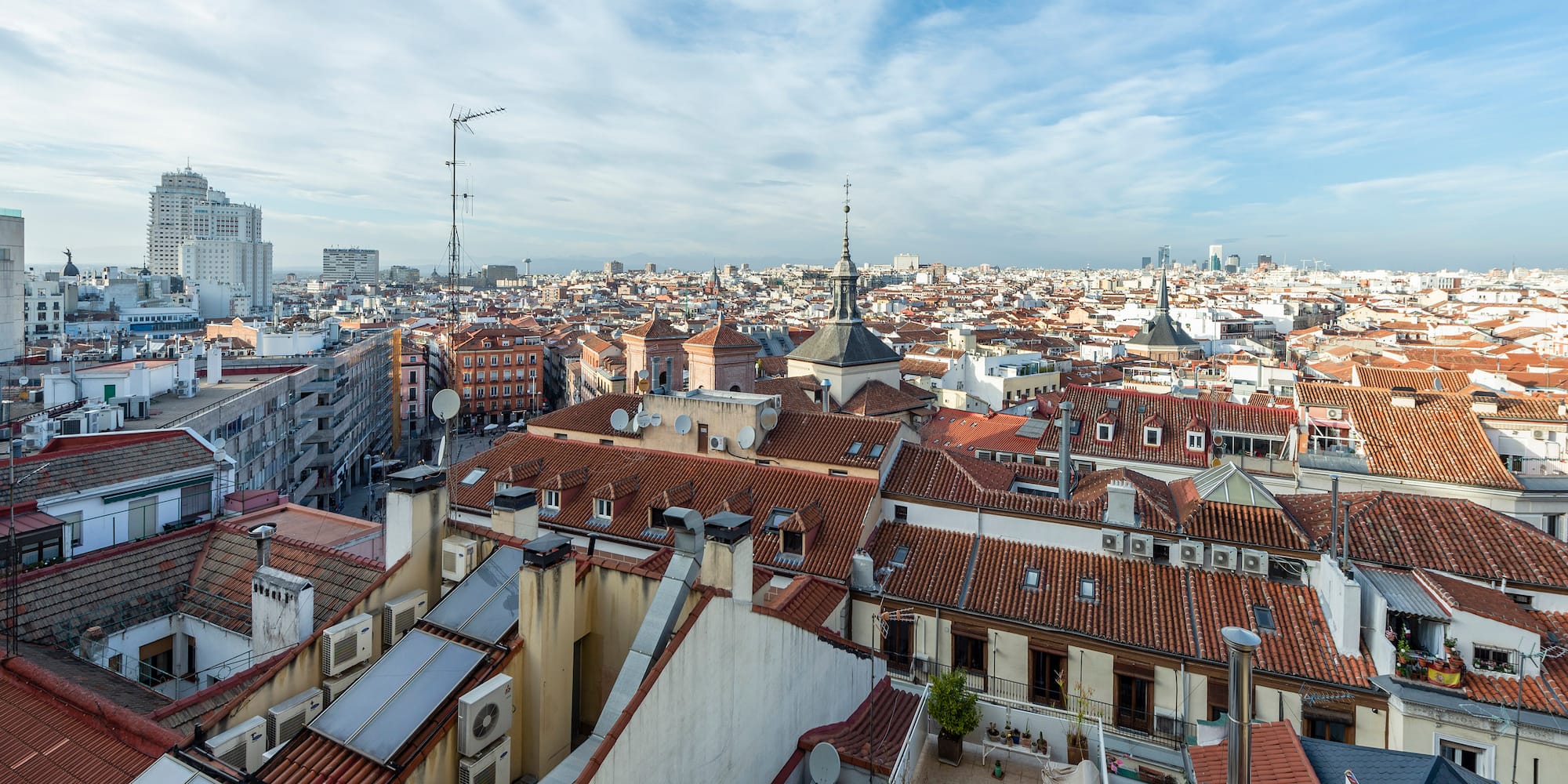 a city with many rooftops