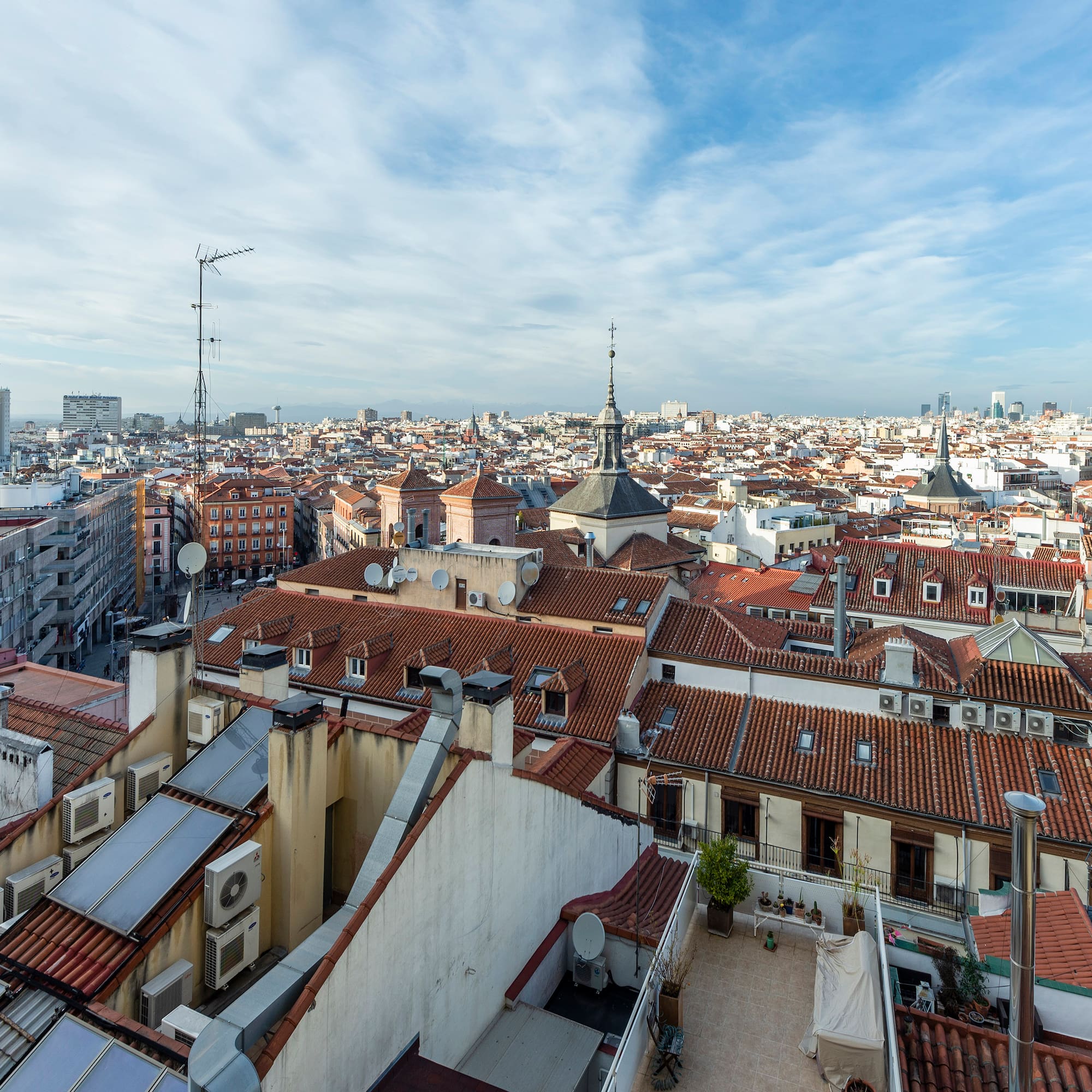 a city with many rooftops